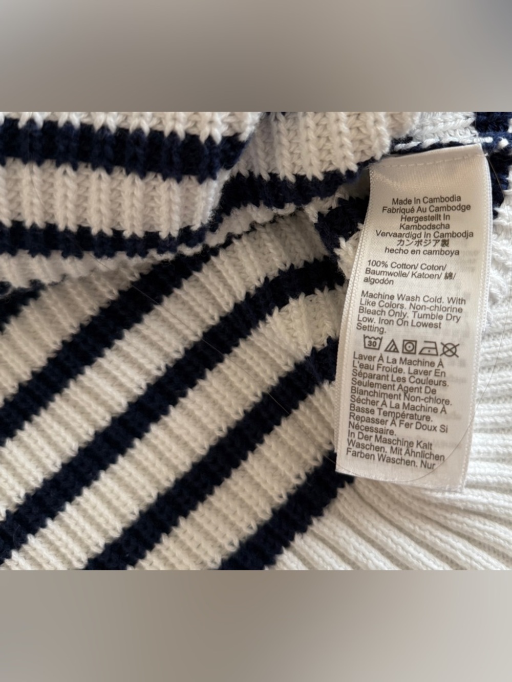 J.Crew Striped Button-Shoulder Rollneck Sweater - Size S - 100% Cotton - Picture 10 of 10
